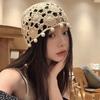 Sweet Crochet Hollow Knitted Hat Beads Tassels Ethnic Style Hat Casual Weave Cap  Outdoor