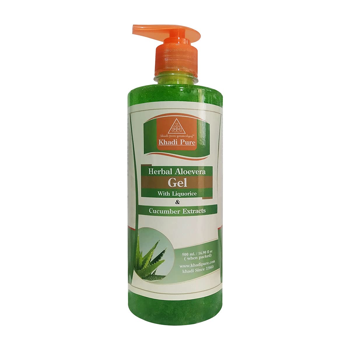 Khadi Pure Herbal Aloe Vera Gel with Liquorice & Cucumber Extracts, 500 g