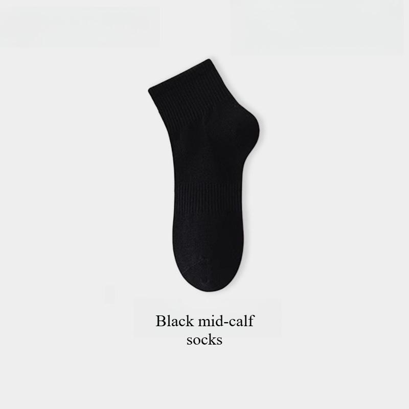 5 Pairs of 100% Cotton Socks for Men and Women, Thin Mid-calf Socks for Summer, Sweat-absorbent and Odor-resistant Pure Cotton Men's Socks