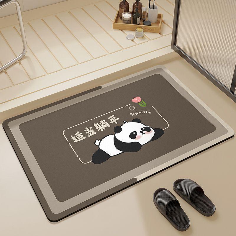 Diatom Mud Mat Cartoon Toilet Bathroom Moisture-wicking Mat Home Toilet Door Wear-resistant Non-slip Foot Mat Durable