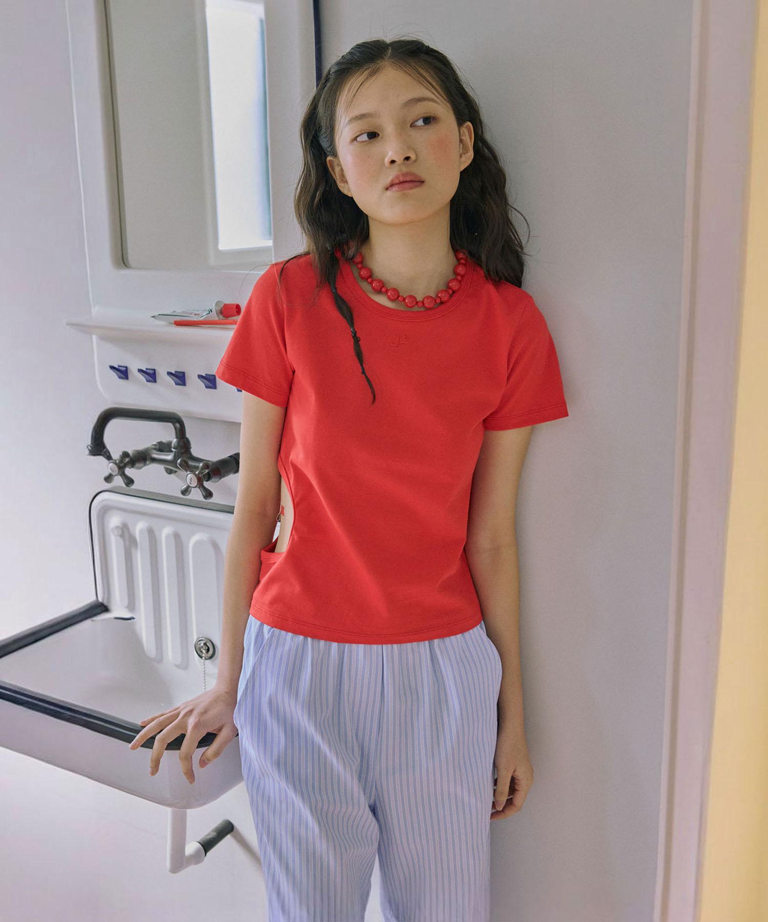 Jun Jun Space Slim Cut-Out Tee_Red S