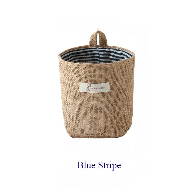 

1pc Natural Burlap Storage Baskets Home Organization and Storage Organizer Basket for Cosmetic Sundries Storage Box Decoration