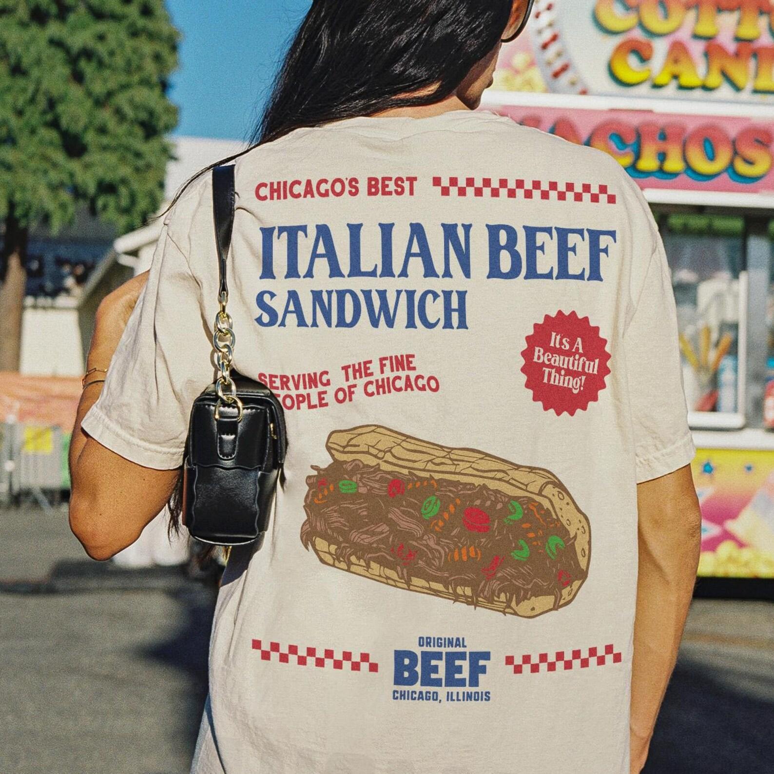 Original Beef T-Shirt, Retro TV Show Chicagoland Restaurant Graphic Tee Apparel 3XL