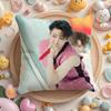 MMingi AAteez Idol Cushion Cover Plush Fabric Soft DoubleSided Printed Sofa Warm Winter Home Gift Pillow Cover