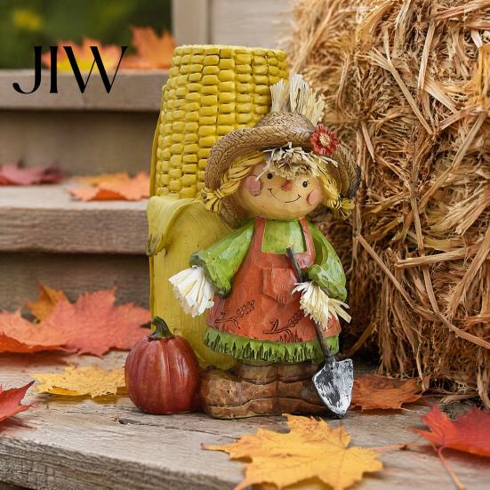 Autumn Harvest Home Decorations Figurine Ornament, Decorative Resin Statue, Turkey/Scarecrow/Pumpkin Thanksgiving Table Decor Tabletop Centerpiece for