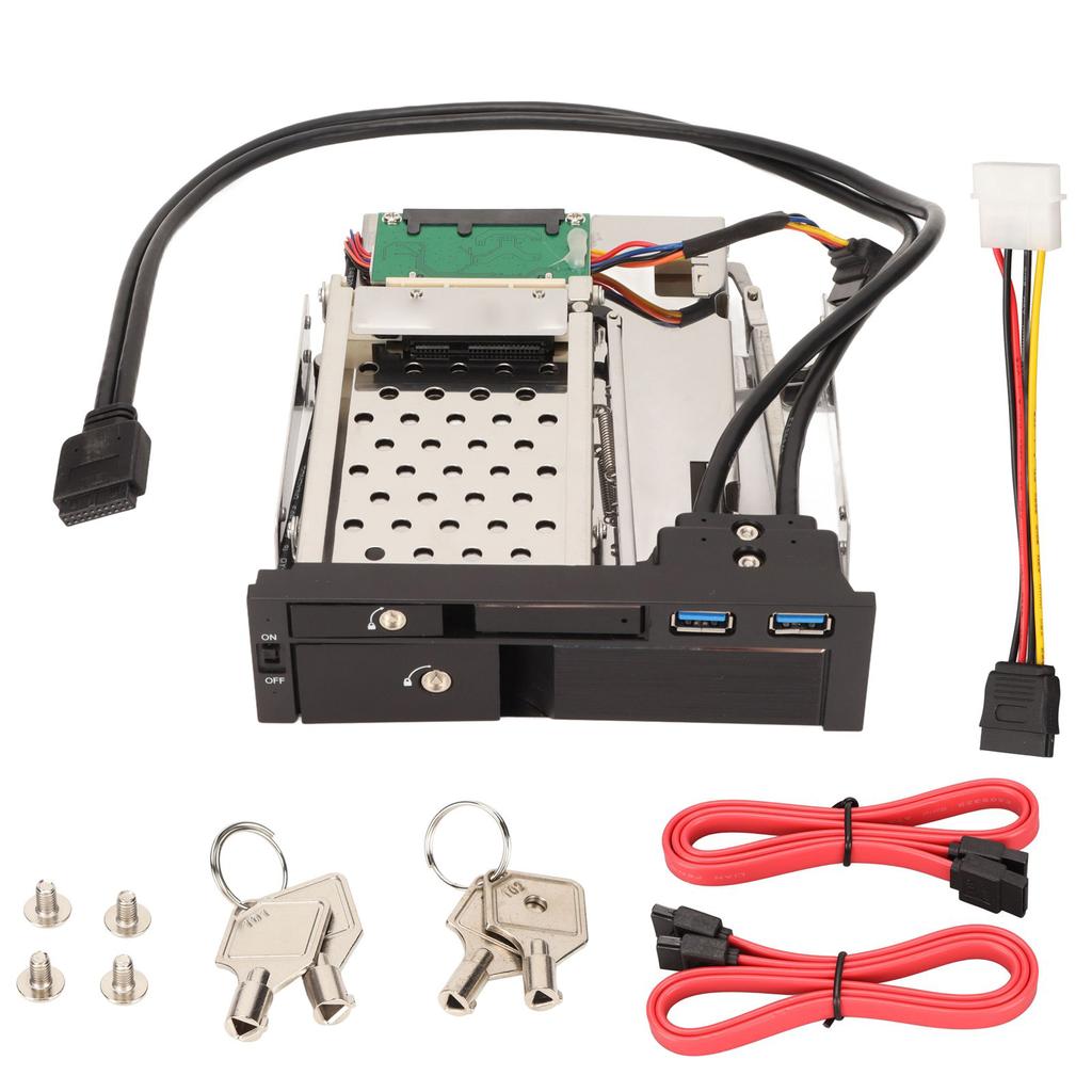 3.5" SATA Internal HDD Tray 2.5 / 3.5in Maximum 6Gbps Dual USB3.0 Internal HDD Mobile Rack Secure Connection for SATA I/II/III