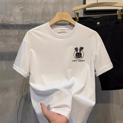 Trendy Short-sleeved T-shirt Men's Simple Casual Top Loose Youth Half-sleeved Shirt