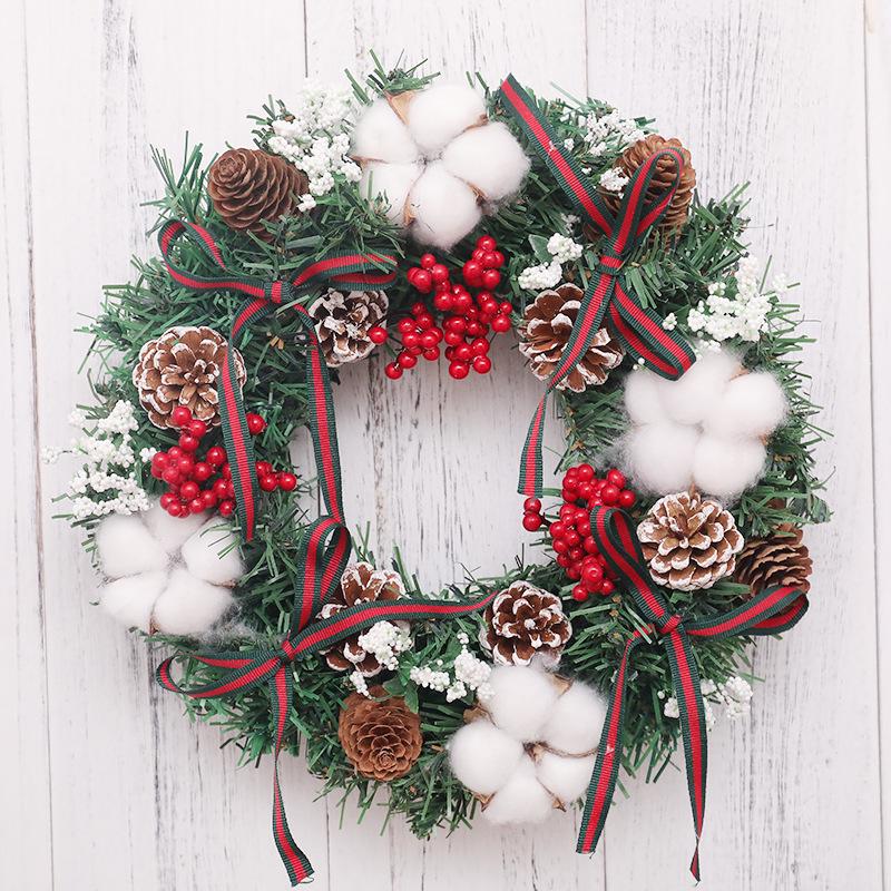 30cm Artificial Christmas Wreath - Holiday Decoration for Window, Door, or Shopping Mall Display.
