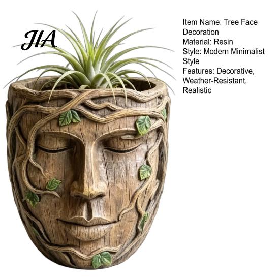 Three Dimensional Tree Sculpture Faces Outdoor Decor, Funny Garden Face Decoration, Weather-Resistant Hugger Art Resin for Yard Patio Decor