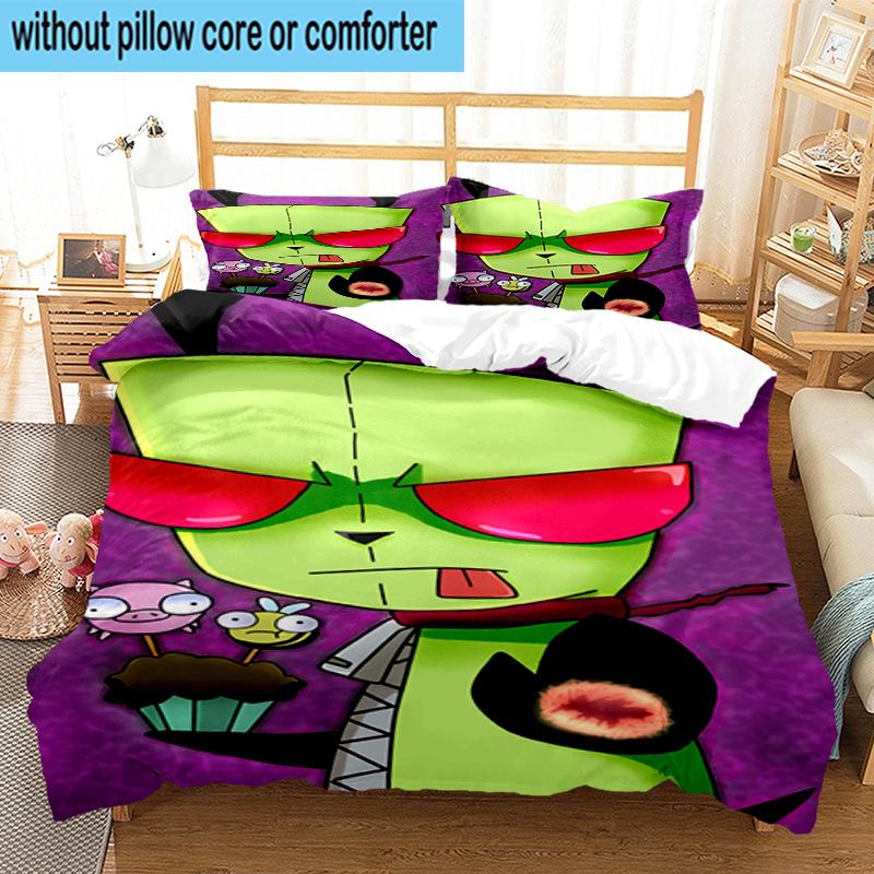 3PCS Alien Invasion Pattern 3pcs Bedding,Including 3PCS Duvet Cover And 2pcs Pillowcases Perfect for Christmas,Ideal for Bedroom, Dormitory