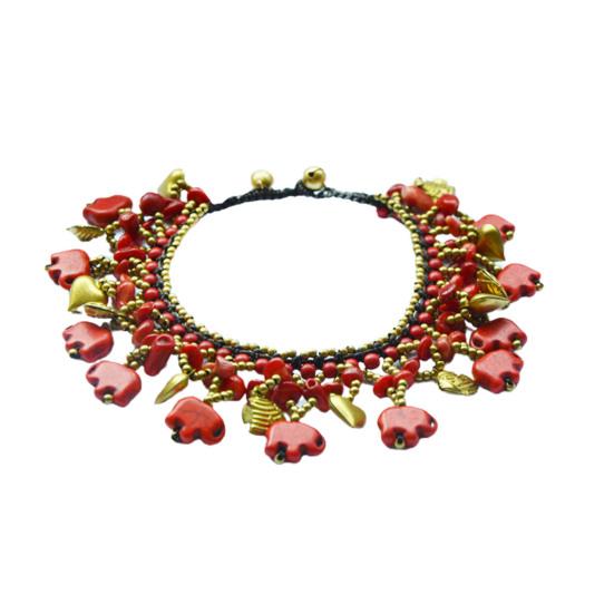 

Women Bracelet Colorful Bohemian Style Portable Handmade Delicate Beaded Chain Bracelet for Daily Wear червоний