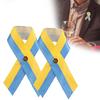 Ukraine Awareness Ribbon Pins Ukraine Flag Pin Ukrainian Pin Satin Blue and Yellow Ribbon Shaped Pin Ukraine Gifts