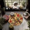 Vintage Flower Bird,Round Area Rug,Carpet Rug for Living Room Bedroom Sofa Playroom Decor,Non-slip Floor Mat