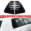 For VW Golf 6 MK6 2008-2012 Car Rear Louver Window Side Shutter Cover Trim Sticker Vent Scoop ABS Carbon Fiber Black Accessories
