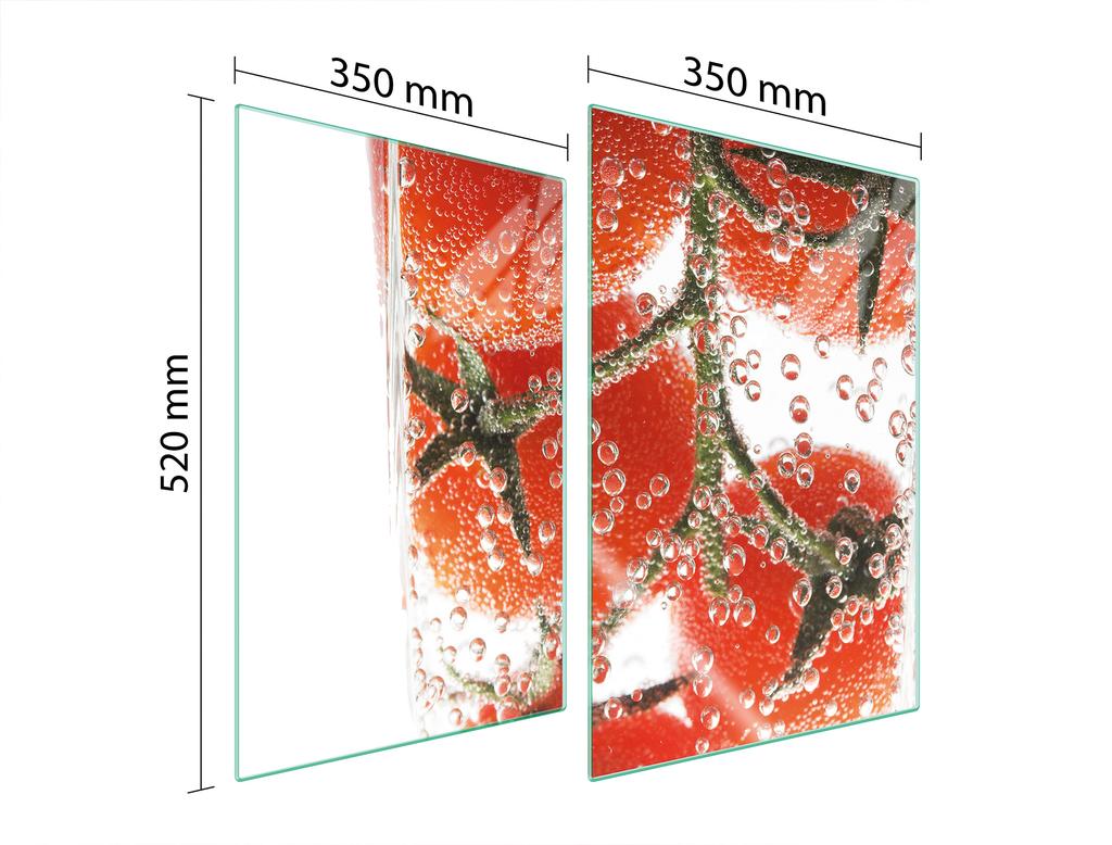 SZKLANA PŁYTA OCHRONNA DO KUCHNI 2x35x52 POMIDOR