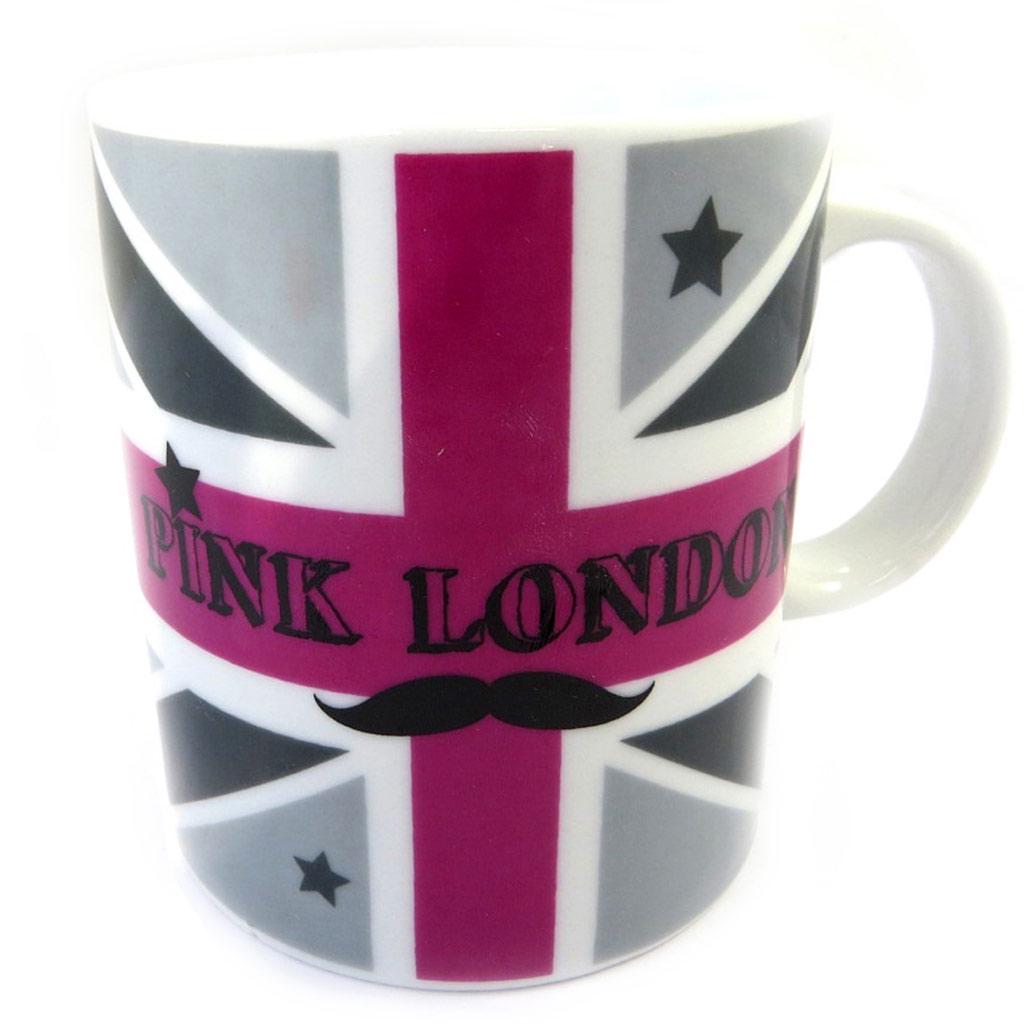 Les Trésors De Lily [L8973] - Ceramic Mug 'So British' Pink Gray