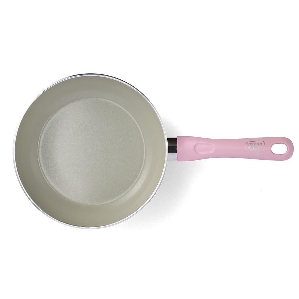 Greenpan Green Chef Stekpanna Induktion Keramisk Insida och Lätt att Jordnära Kvartsrosa Panna, 20cm, Kompatibel, Beläggning, Non-Stick Exteriör, Rengör,