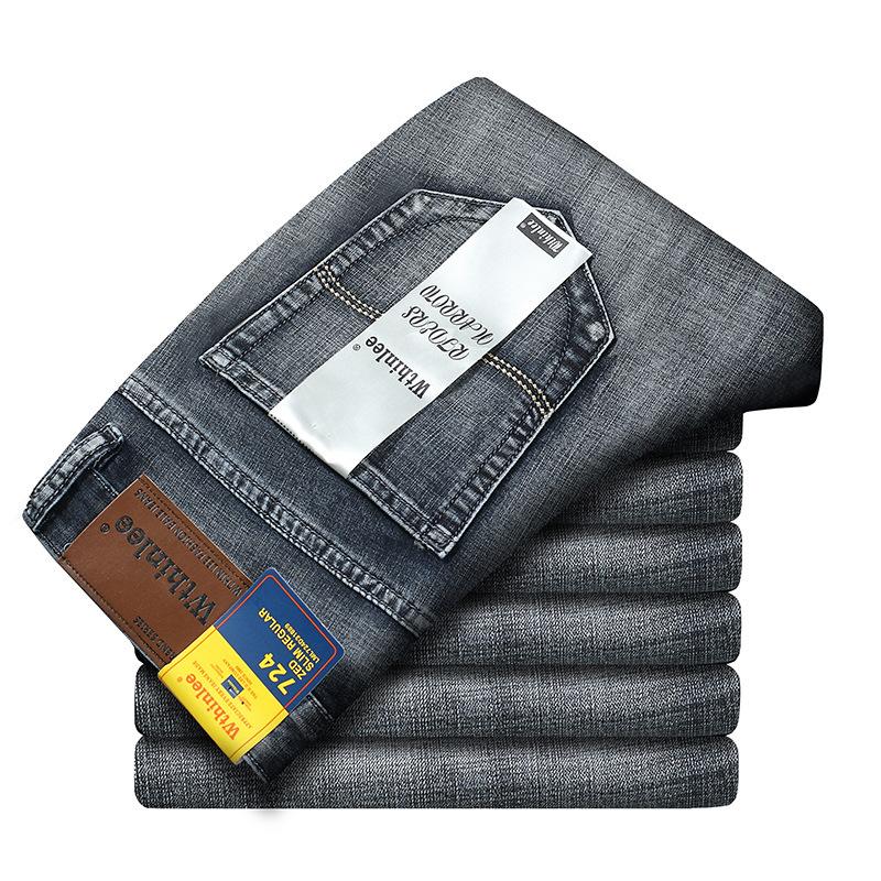 Smoky Grey Straight-Leg Loose-Fit Men's Casual Trousers New Style Men's Fashionable Denim Trousers