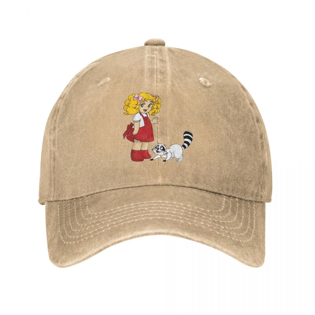 Candy Candy Anime Schneekappe Unisex Damen Baseballkappen Used Gewaschene Hüte Kappe Lässig Outdoor Sommer Snapback Hut