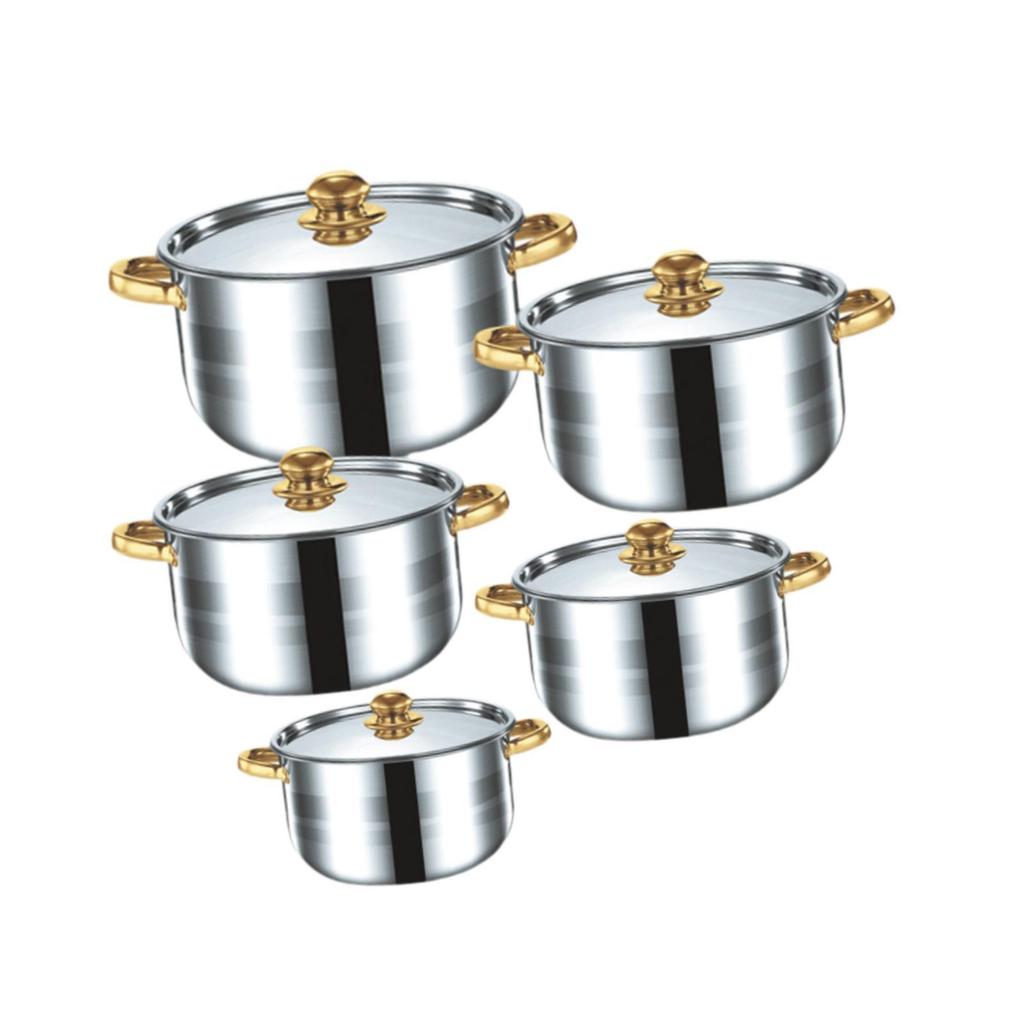 5Pcs Casserole Pan Set Pot Set with Lid Pasta Pot with Handles Kitchen Induction Pot Kitchen Cookware Set for Home Restaurant
