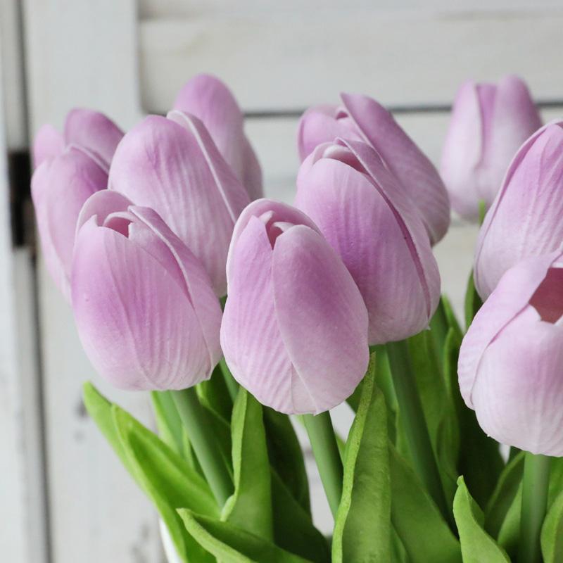 10/5Pcs Artificial Tulips Flower Real Touch Fake Faux Pu Tulips Flower Arrangement Wedding Bouquet Mother'S Day Gift Home Decor