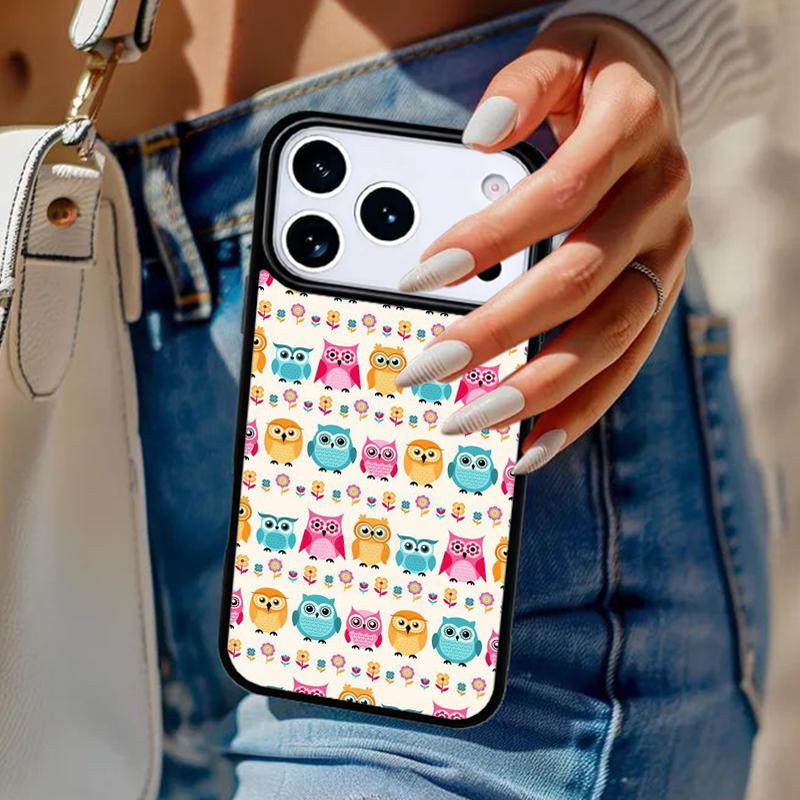 Fashion Cartoon Owl Phone Case For iPhone 17 Air 14 15 13 12 Max Cover For Apple 14 15 16 16e 11 Pro Max Plus Coque