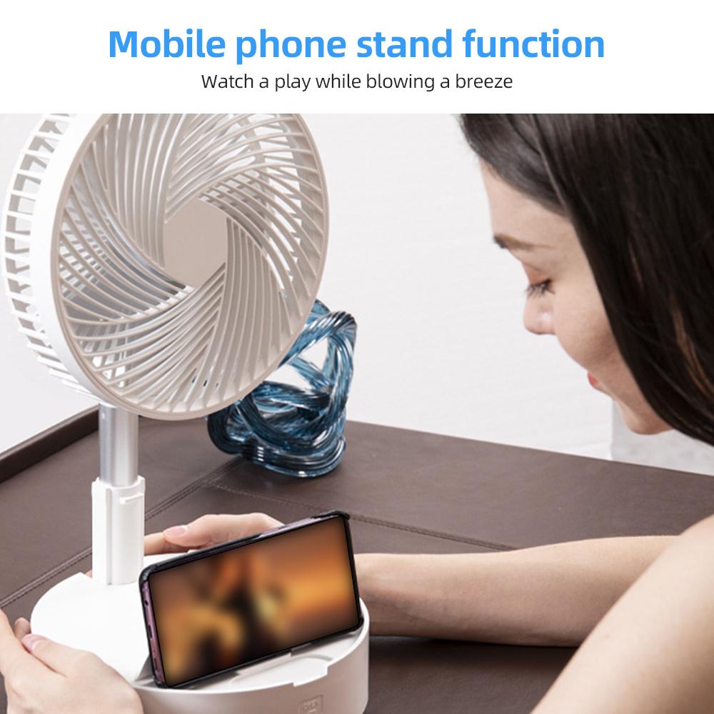 8.3"" Folding Standing Desk Cooling Fan with Remote, Night Light and Touchscreen, Portable Fan