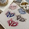 2pcs/lot Plaid Bow Triangular BB Clip Handmade Fabric Girl Hairpin Hair Clip Children's Hairpin Bangs Side Clip Hair Accessories
