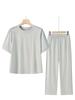 Women's Summer Round Neck Short Sleeve Sportswear Set: Two-Piece T-Shirt & Pants