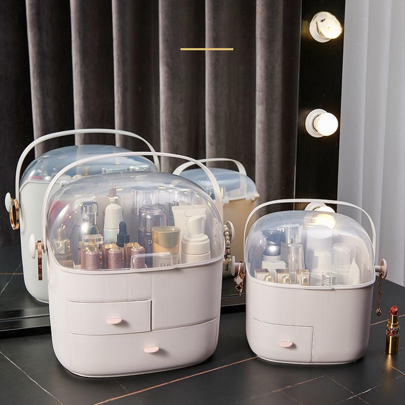 Cosmetics Storage Box Multifunctional Dust-proof Large Capacity Desktop Dressing Table Skincare Shelf