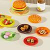 6-Layer Stackable Hamburger Plate Set Mini Dinner Plate Dessert Tableware Bone Spit Plate Funny Sauce Containers Table Decor