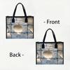 Trendy Cracked Mirror Printed Tote Bag Fashion Durable Casual Daily Carry Shoulder Handbag for Shopping Travel Outdoor Use