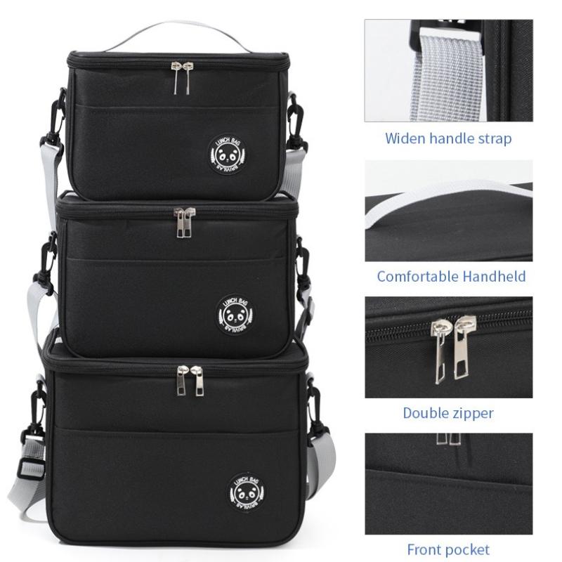 Insulated Lunch Bag Waterproof Large Capacity Thermal Food Container Adjustable Shoulder Strap  Thickened Lunch Box For School