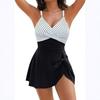 Women's Slimming Cross-Back Multi-Color One-Piece Swimsuit