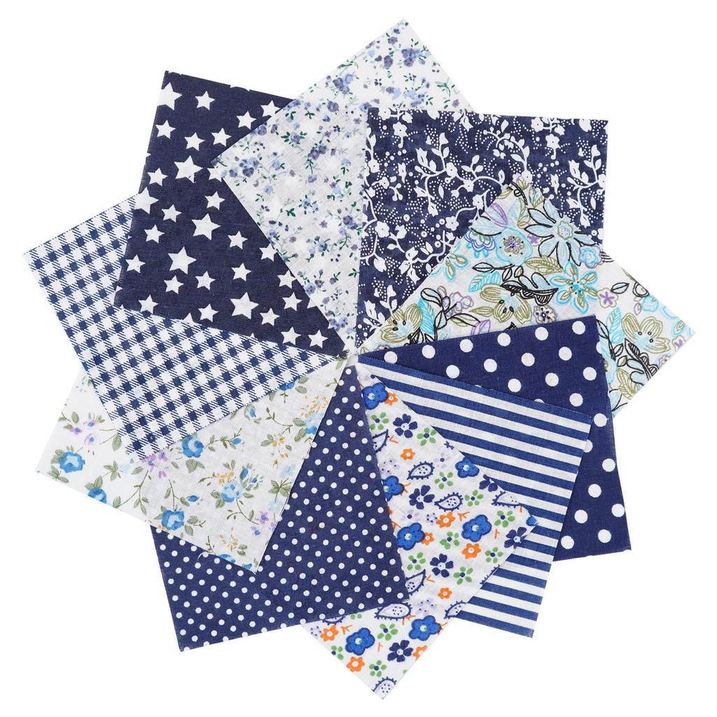 100-Color Patchwork Cloth Set: Floral, Plaid & Polka Dot Plain Weave Cotton for DIY Crafting