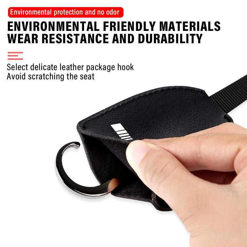1/2pcs Leather Car Seat Back Hooks Portable Hanging Bag Rack For Mercedes Benz AMG W212 W205 W246 W177 W176 W213 GLC GLE GLS ML Welcome Laser Lamp