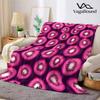 Pink Kiwi Slices Flannel Blanket Warm Soft Halloween Christmas Decorative Couch Warm Cozy All-Season Gift