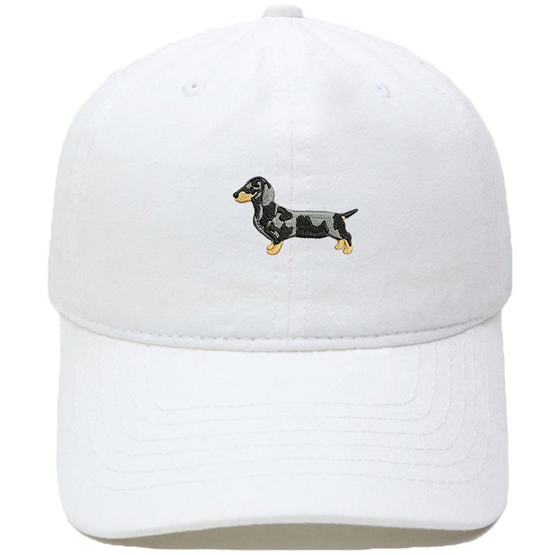 Spotted Dachshund Embroidered Baseball Cap Washed Vintage Daddy Hat Pet Lovers Outdoor Dog Walking Shade