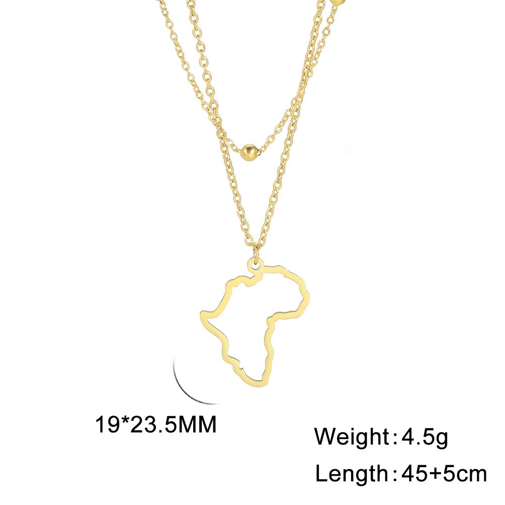 LIKGREAT African Map Necklace For Women Men Country Charm Stainless Steel Neckchain Cultural Ethnic Jewelry Gifts Wholesale