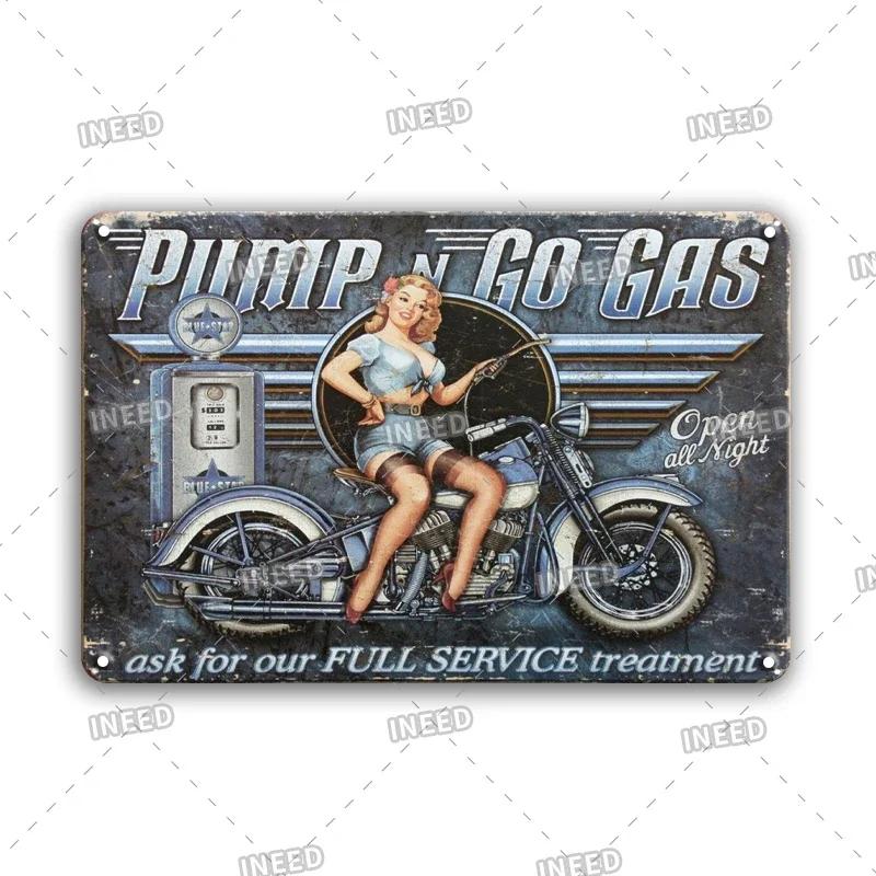 Retro Sexy Beauty Aluminum Poster - Men's Metal Plaque, Garage Cave Workshop Wall Decor