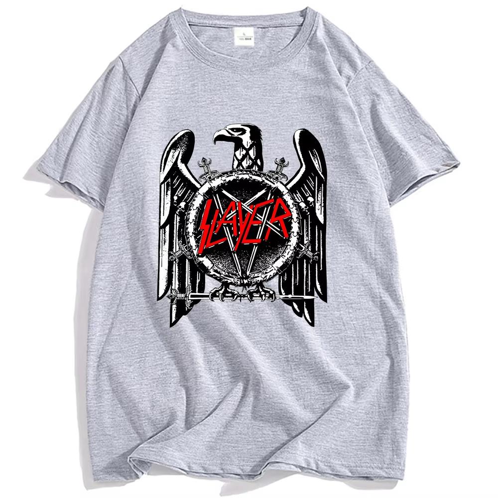 Slayer Eagle Graphic Printing T-shirt Cotton Short Sleeve Casual Male Tshirt O-neck Street Style Unisex Streetwear Men/Women Tee
