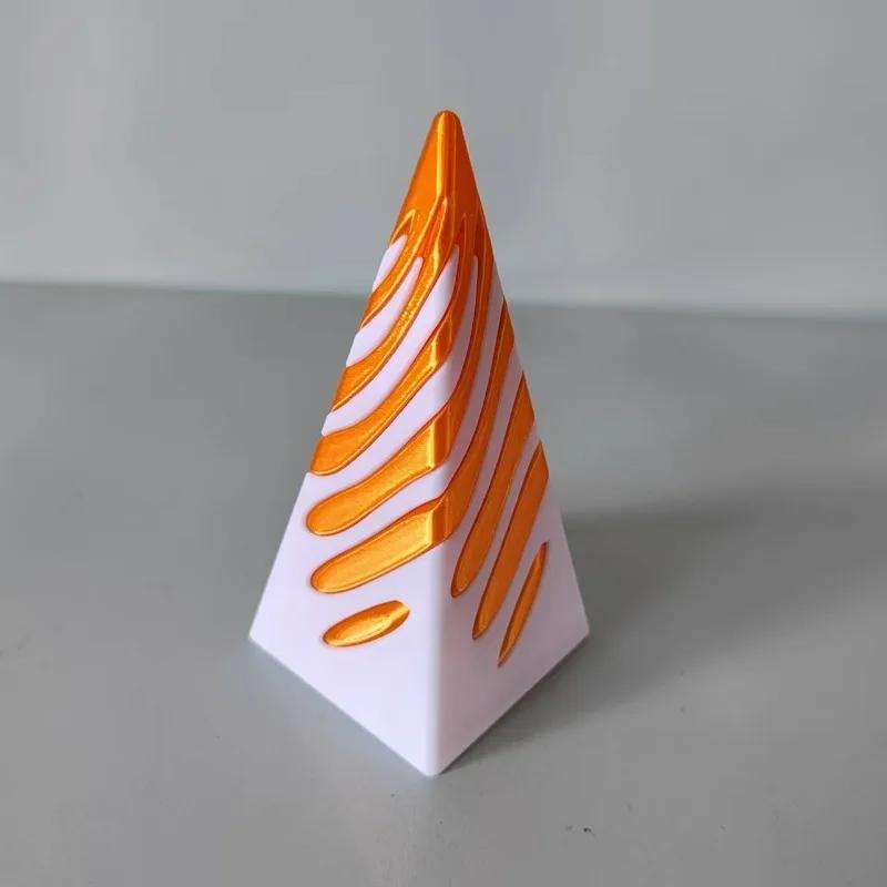 3D Printed Stress Relief Gyro Large 12cm Cone Pyramid Creative Stress Relief Souvenir Home Decor Gifts Accessoires Miniatures