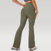 Women's Solid Color High-Waist Flare Yoga Pants