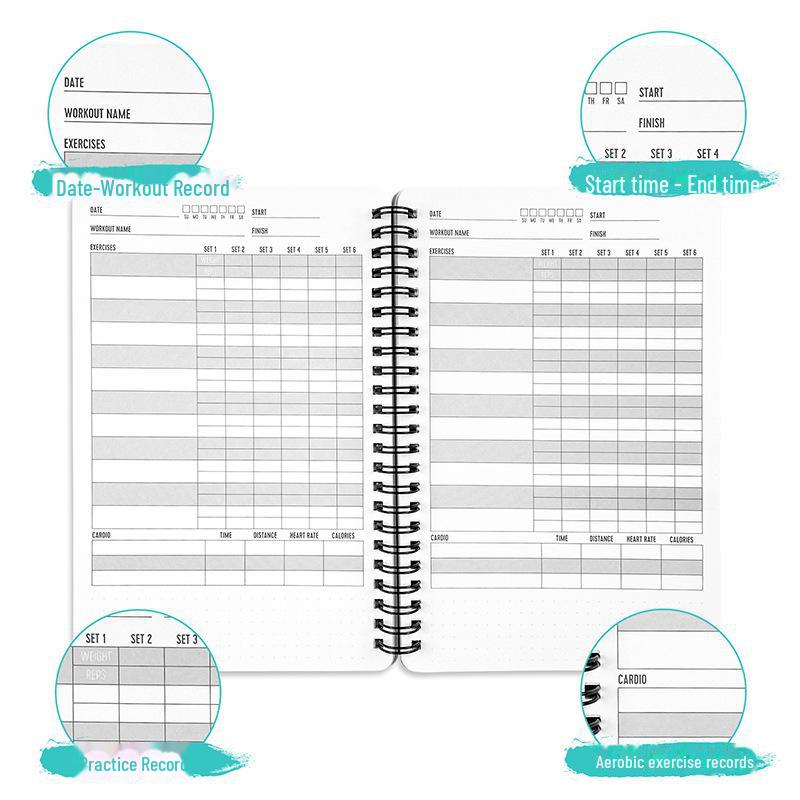 "Cross-Border Fitness Plan: Exercise Log & Running Record Notebook"