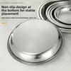 Silver Stainless Steel Round Plate Shallow Tray Rustproof Easy Clean Outdoor Camping Tray Flat Baking Cake Plate Restaurant