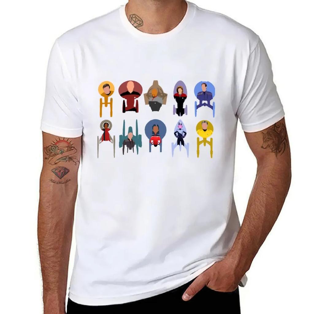 Trek Ships Captains Tshirt Hippie Clothes Summer Top Oversized Anime Figures Unisexs Tall T Shirts