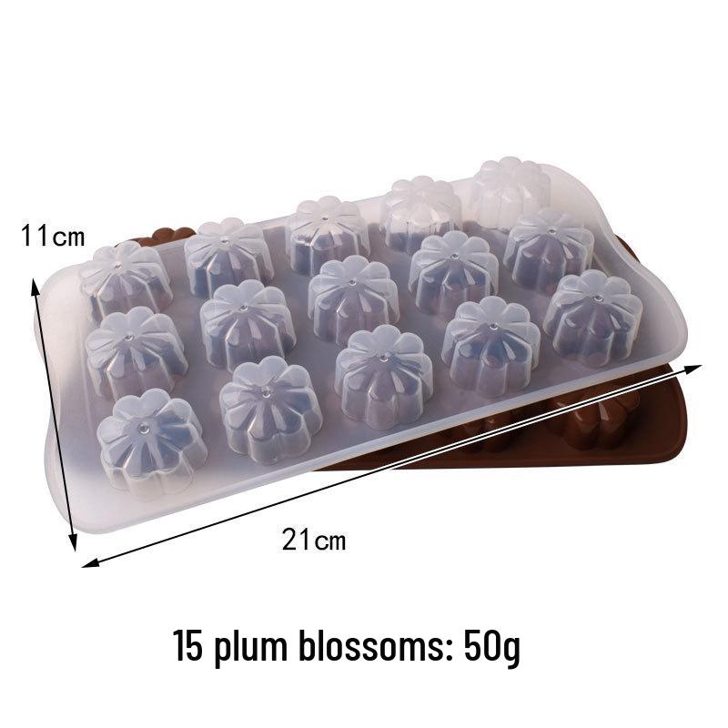 15-Cavity Lotus Flower Silicone Mold for Fondant, Chocolate, Cake, Cookie, Ice Cubes, and Epoxy