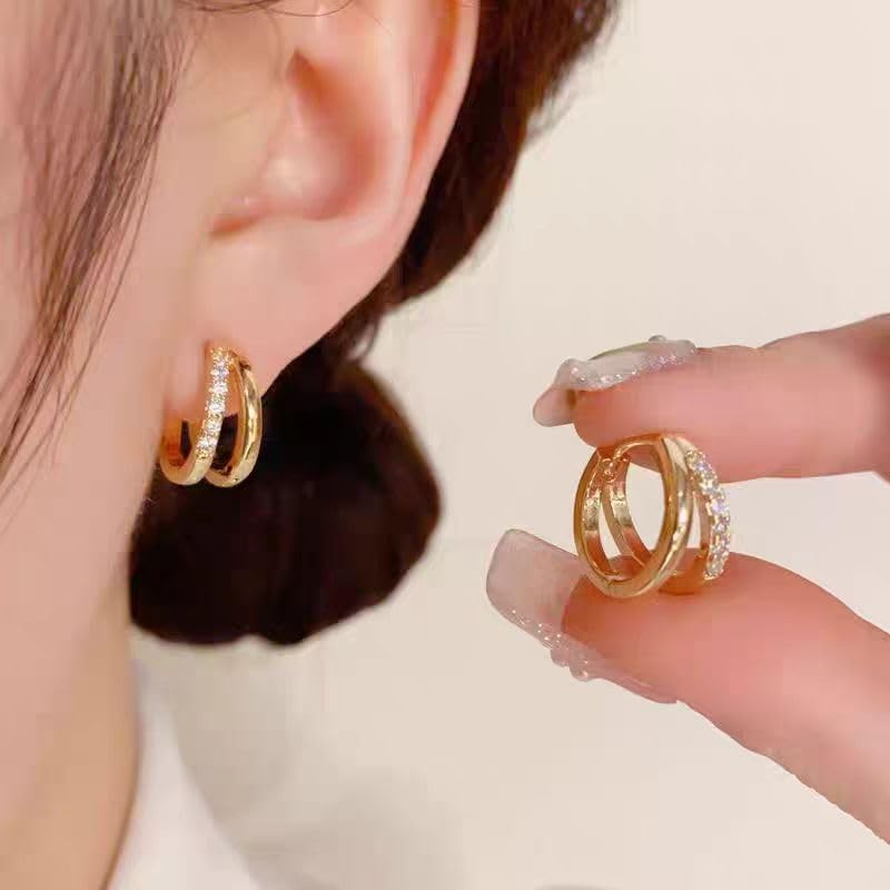 Hoop earrings women popular metal allergy compatible ring 18K ear accessories