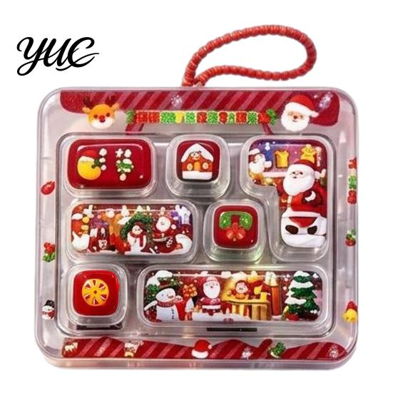 Interactive Plastic Toy Christmas 7-Key Fidget Keyboard Keychain, Light Up Mini Game Toy, Portable Educational Sensory Tool Stress Relief Stocking