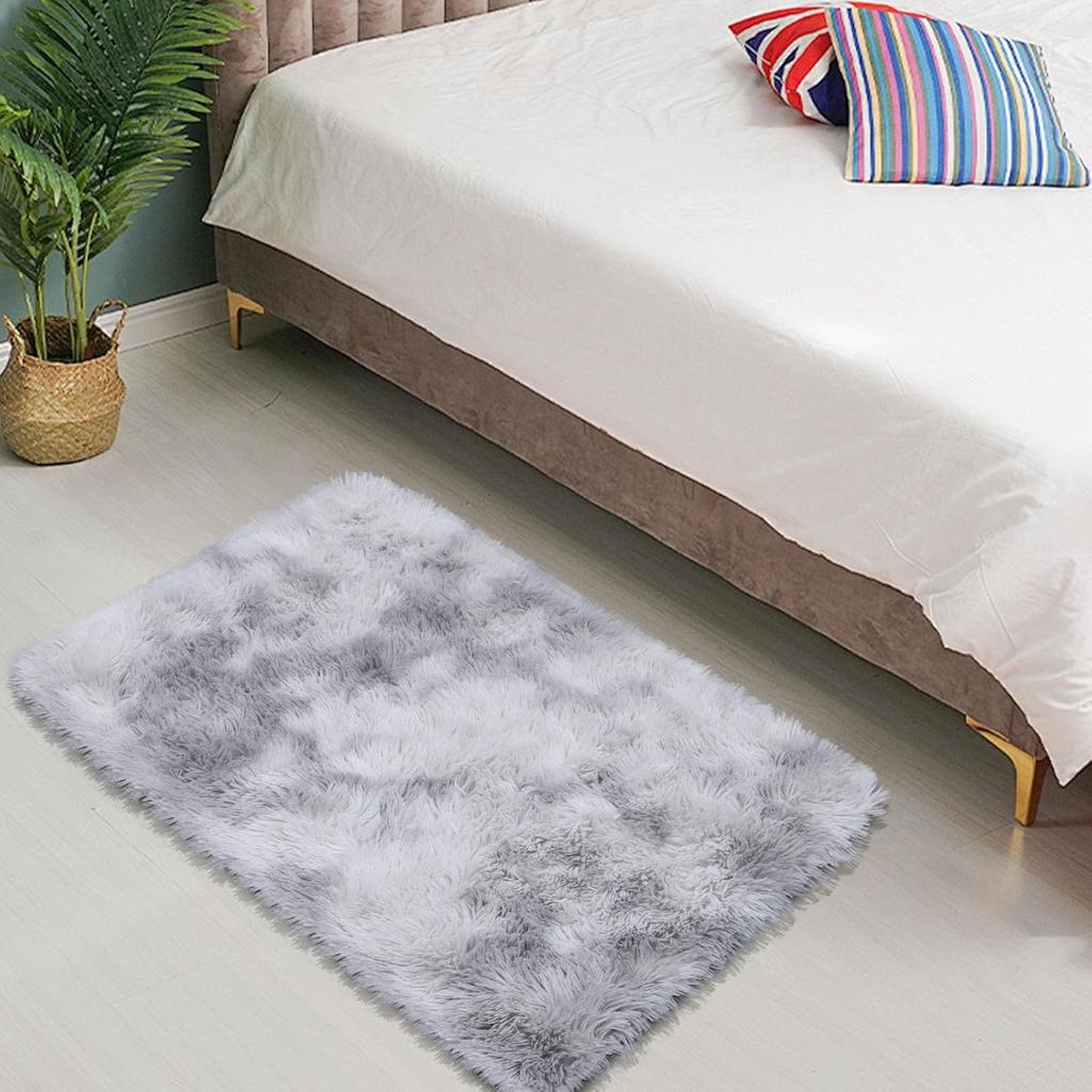 Silk Wool Bedside Rug Living Room Bedroom Baby Room Soft Home Decor Rug Washable Stain Resistant Floor Mat